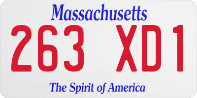 MA license plate 263XD1
