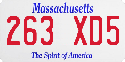 MA license plate 263XD5