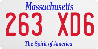MA license plate 263XD6