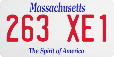 MA license plate 263XE1
