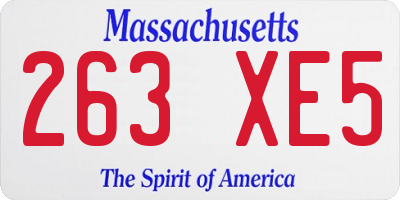 MA license plate 263XE5