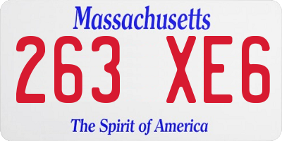 MA license plate 263XE6