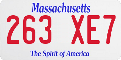 MA license plate 263XE7
