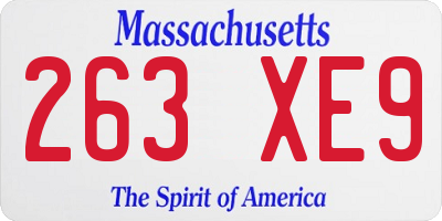MA license plate 263XE9