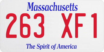 MA license plate 263XF1