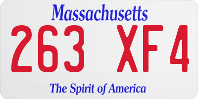 MA license plate 263XF4