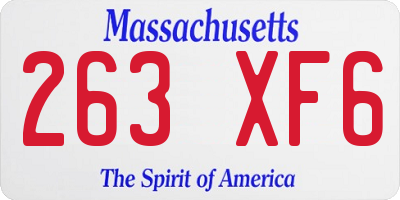 MA license plate 263XF6