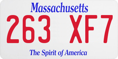 MA license plate 263XF7