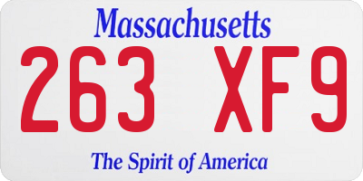MA license plate 263XF9