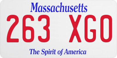 MA license plate 263XG0