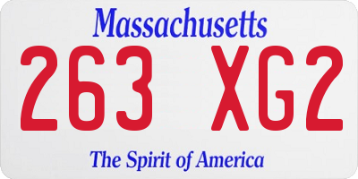 MA license plate 263XG2