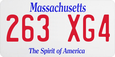 MA license plate 263XG4