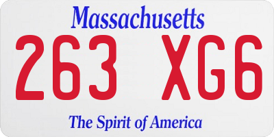 MA license plate 263XG6