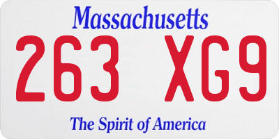 MA license plate 263XG9