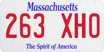 MA license plate 263XH0
