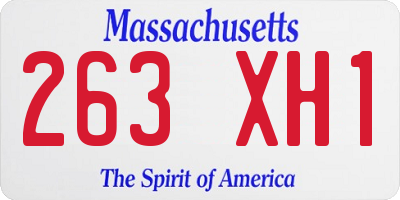 MA license plate 263XH1