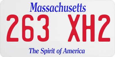 MA license plate 263XH2