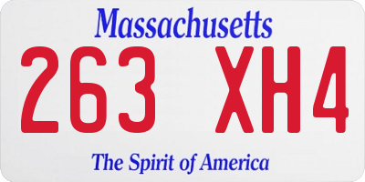 MA license plate 263XH4