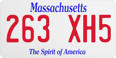 MA license plate 263XH5