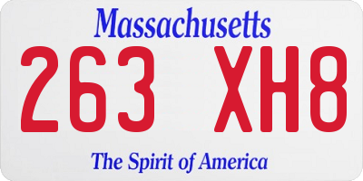MA license plate 263XH8
