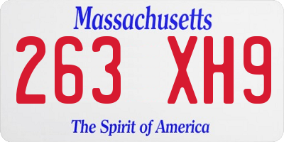 MA license plate 263XH9