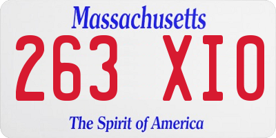 MA license plate 263XI0