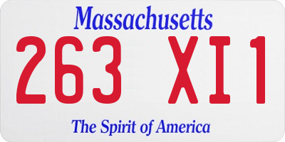 MA license plate 263XI1