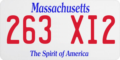 MA license plate 263XI2