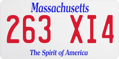 MA license plate 263XI4
