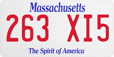 MA license plate 263XI5