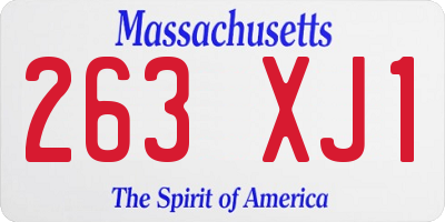 MA license plate 263XJ1