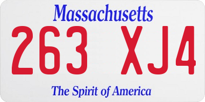 MA license plate 263XJ4