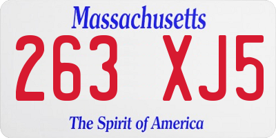 MA license plate 263XJ5