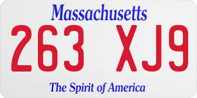 MA license plate 263XJ9