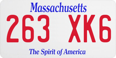 MA license plate 263XK6
