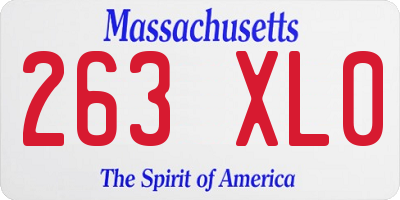 MA license plate 263XL0