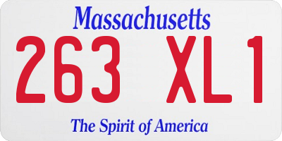 MA license plate 263XL1