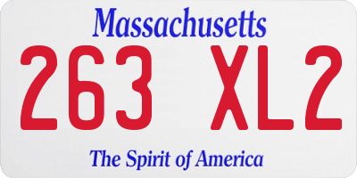 MA license plate 263XL2