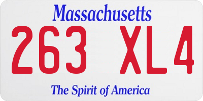 MA license plate 263XL4