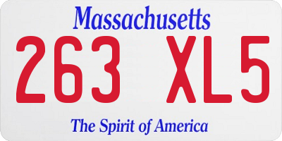 MA license plate 263XL5