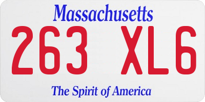 MA license plate 263XL6