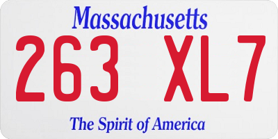 MA license plate 263XL7