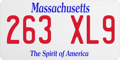 MA license plate 263XL9