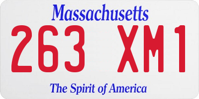 MA license plate 263XM1