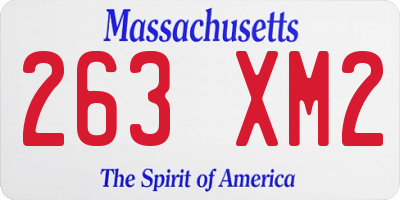 MA license plate 263XM2