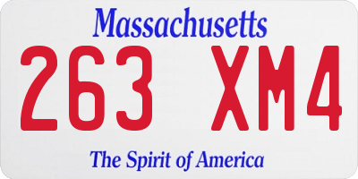 MA license plate 263XM4