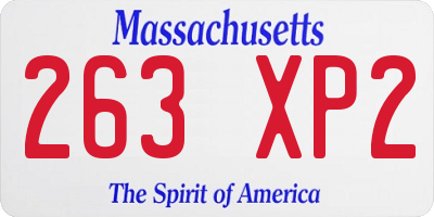 MA license plate 263XP2