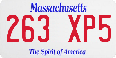 MA license plate 263XP5