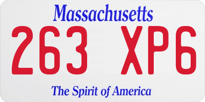 MA license plate 263XP6