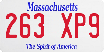 MA license plate 263XP9